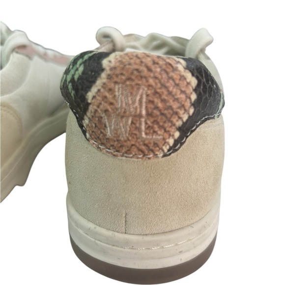 Madewell MWL Court Sneaker Colorblock Pink Cream Suede Snakeskin Leather Women 7 - Picture 7 of 12